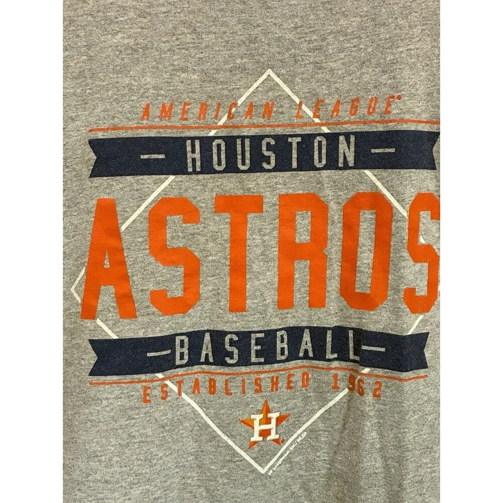 Houston Astros MLB  Men's 2XL Gray  T-Shirt
